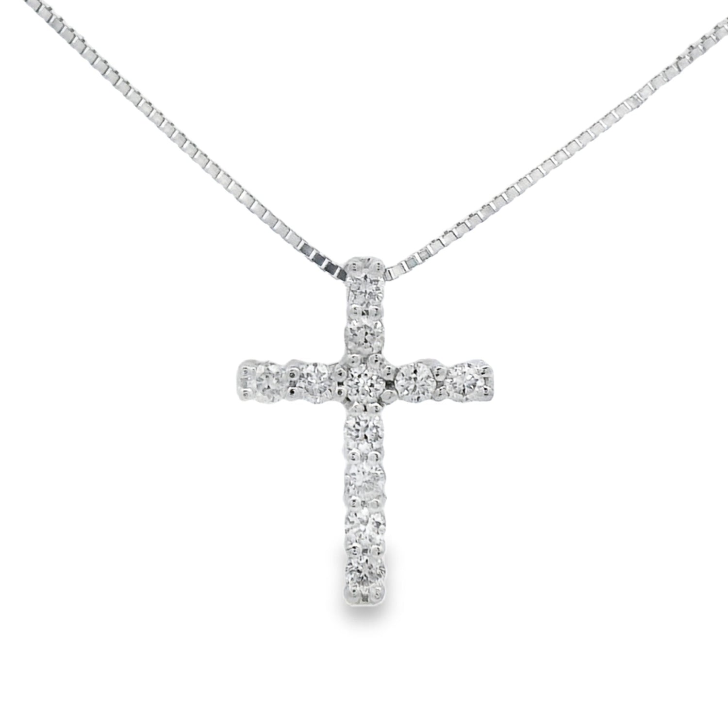 .15ct Diamond Cross Religious Pendant 14KT White Gold by Bids.com