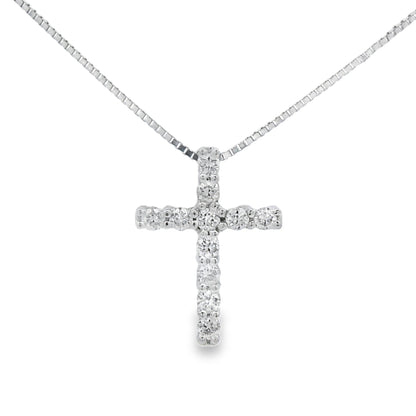 .15ct Diamond Cross Religious Pendant 14KT White Gold by Bids.com