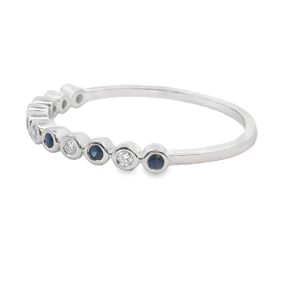 Sapphire Diamond stackable band set 14KT White Gold by Bids.com
