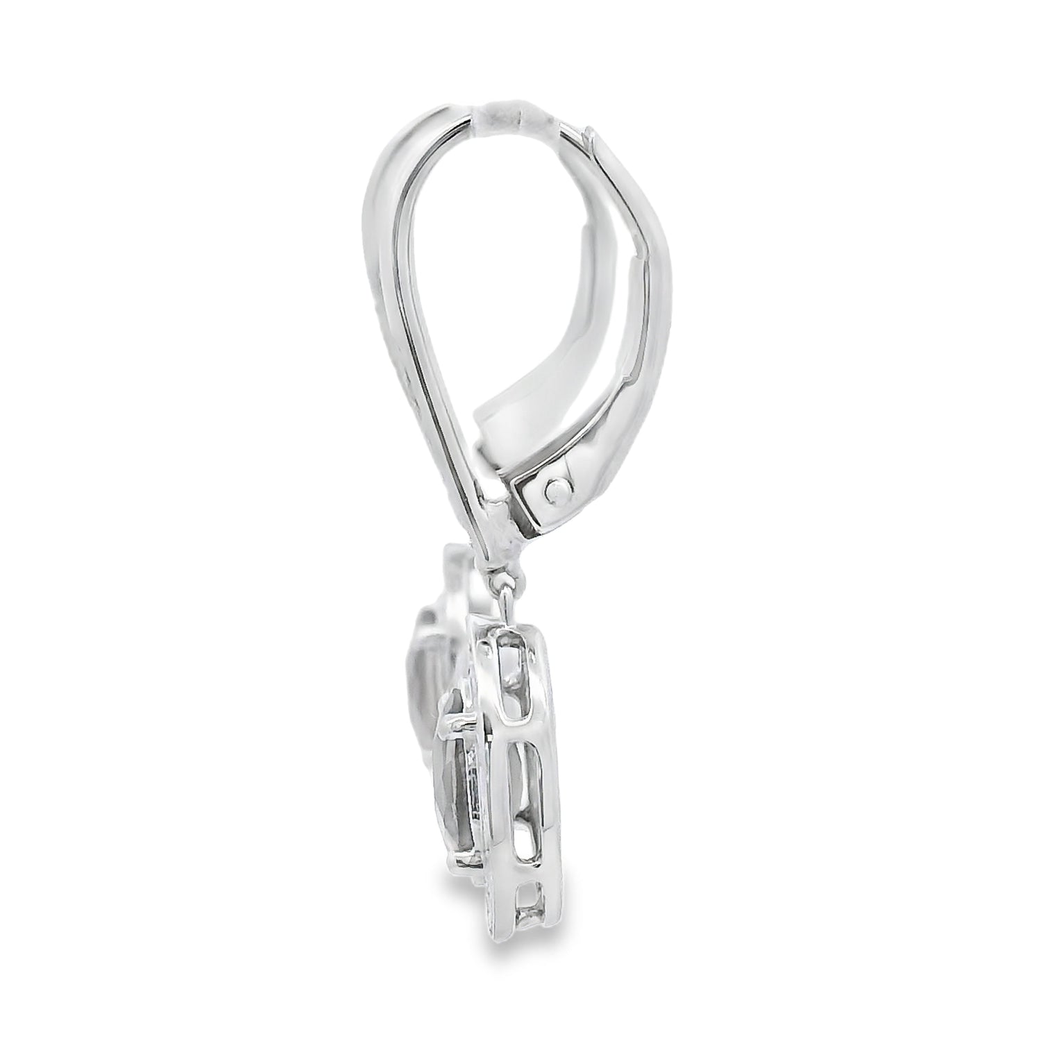 .81ct Quartz Diamond Dangle Earrings 10KT White Gold by Bids.com