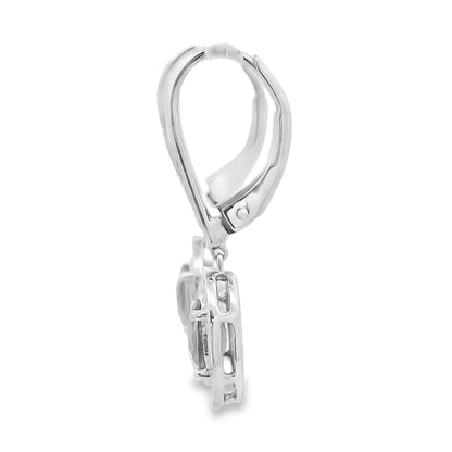 .81ct Quartz Diamond Dangle Earrings 10KT White Gold by Bids.com