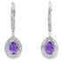 .88ct Amethyst Diamond Dangle Earrings 10KT White Gold by Bids.com