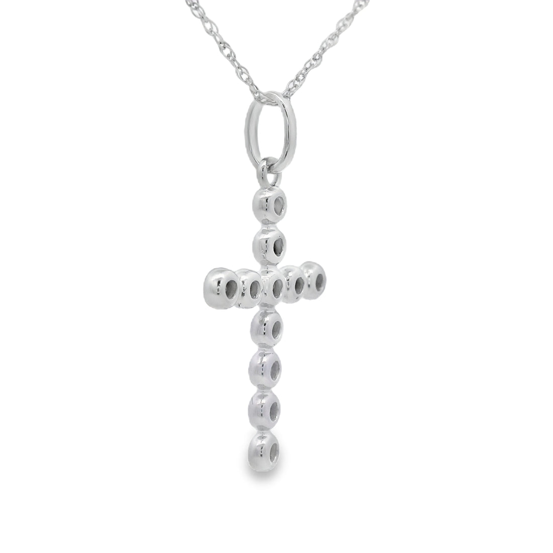 .15ct Diamond Cross Religious Pendant 14KT White Gold by Bids.com