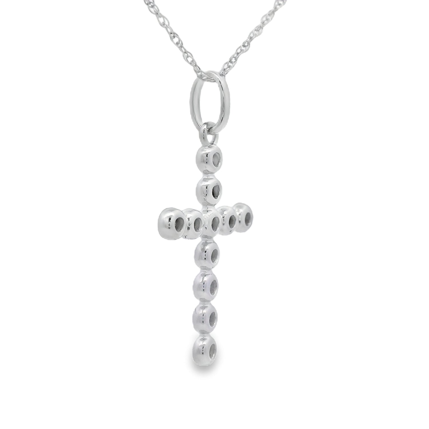 .15ct Diamond Cross Religious Pendant 14KT White Gold by Bids.com