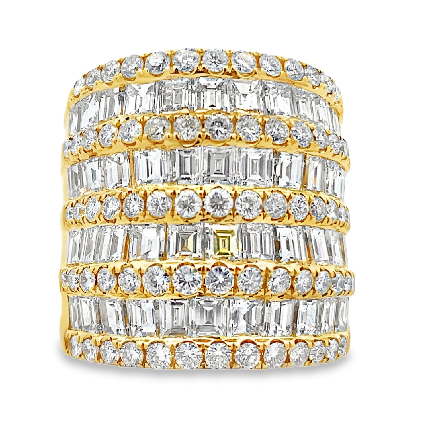 6.65ct Diamond Ring 18KT Yellow Gold