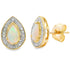 Natural .26ct Opal Diamond Earrings 10KT Yellow Gold by Bids.com