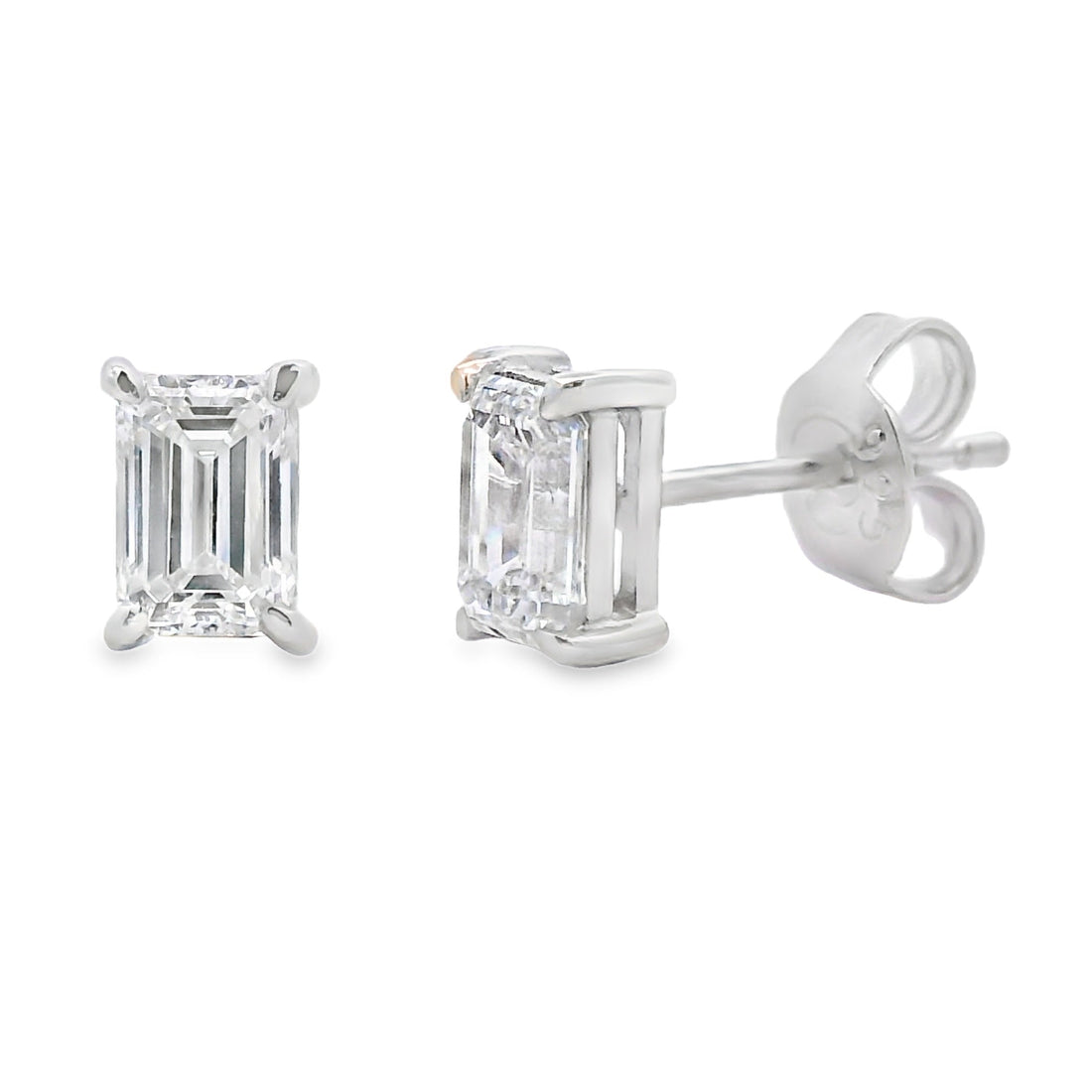 1.00ct Lab Grown Diamond Stud Earrings Sterling Silver by Bids.com