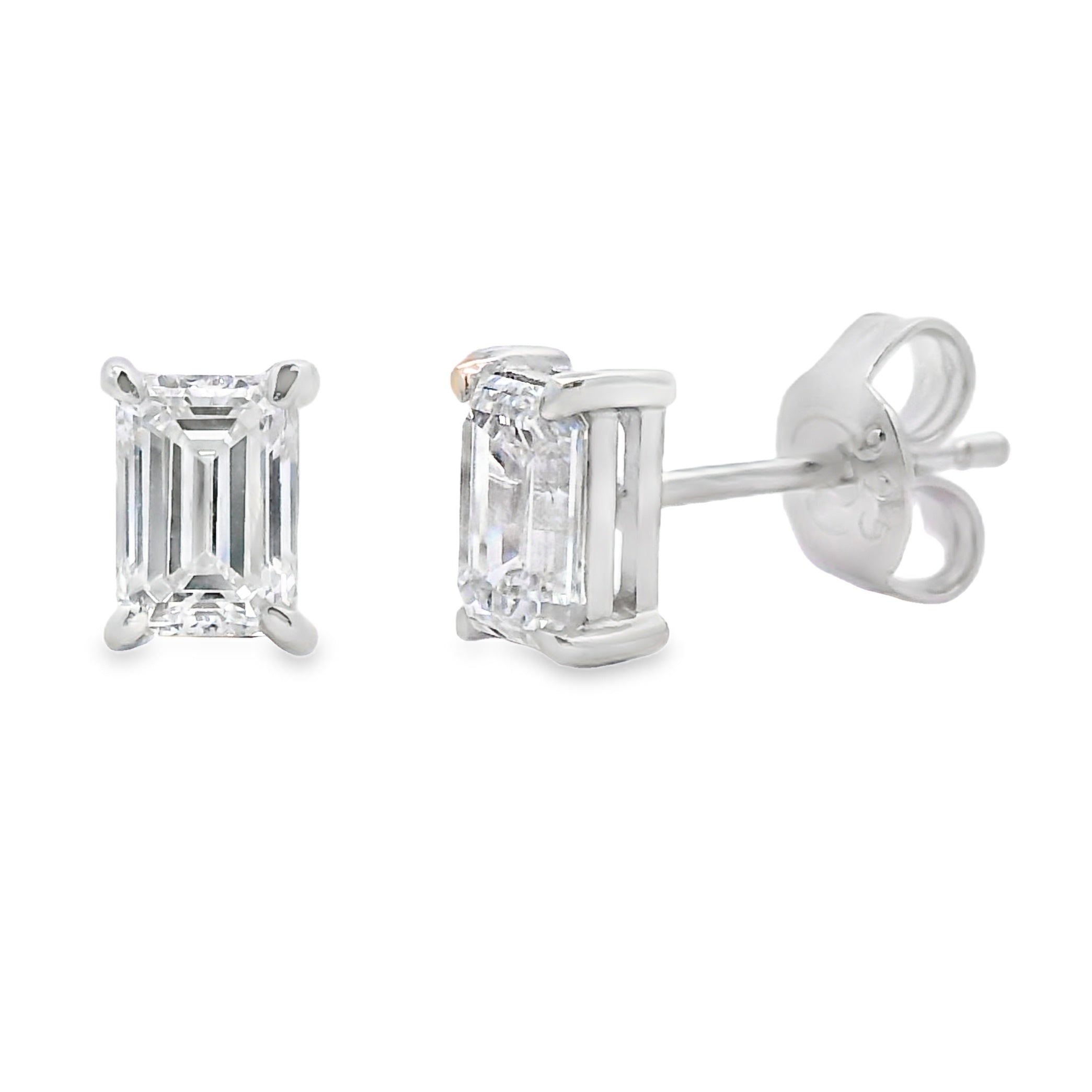 1.00ct Lab Grown Diamond Stud Earrings Sterling Silver by Bids.com