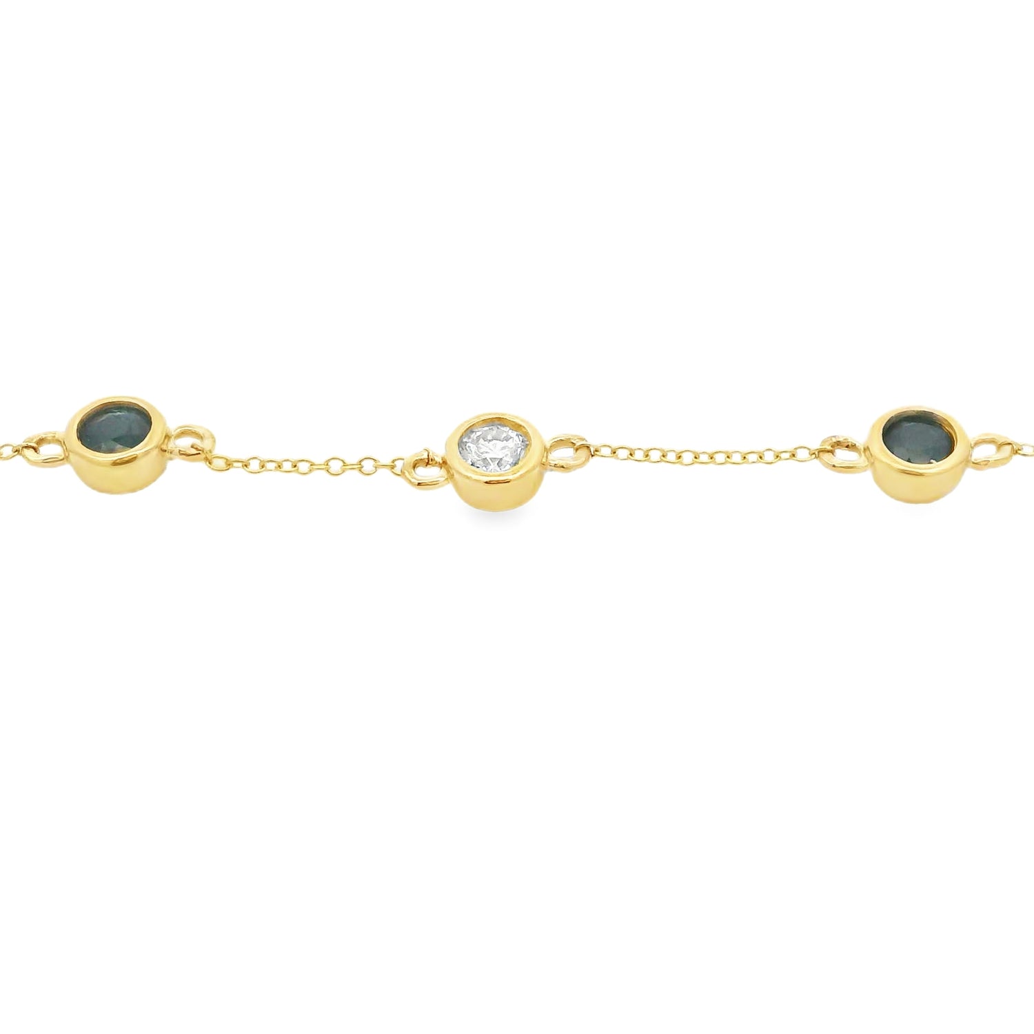 .74ct Sapphire Diamond Bracelet 14KT Yellow Gold by Bids.com
