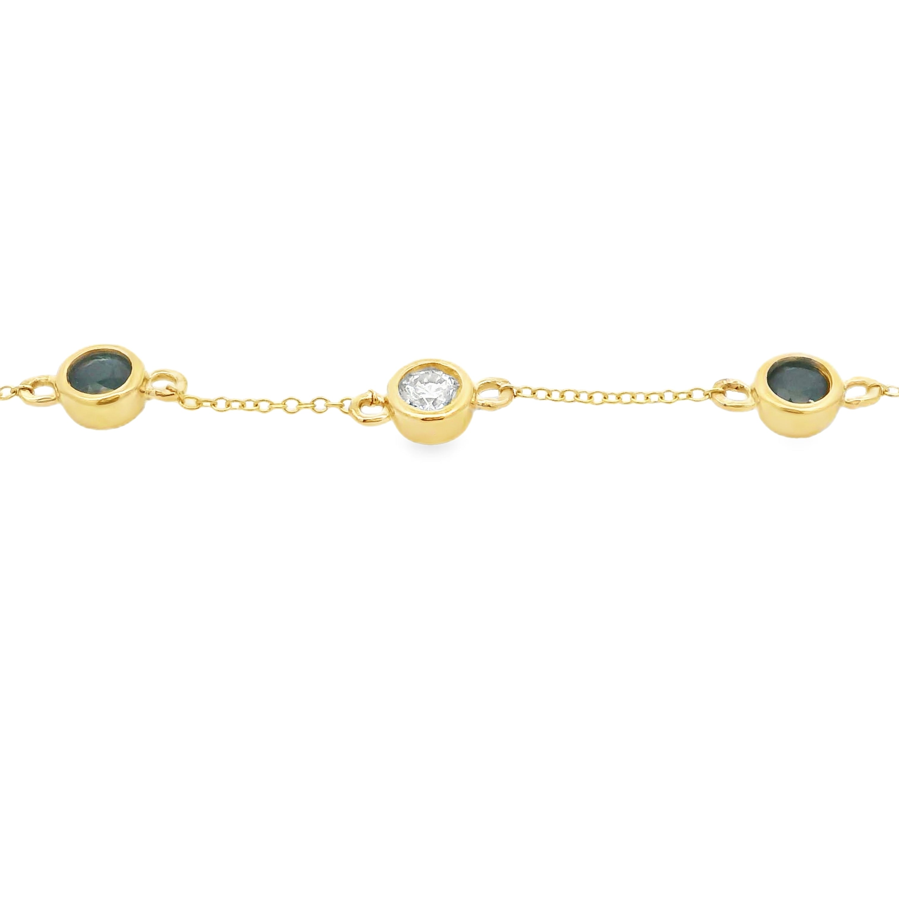 .74ct Sapphire Diamond Bracelet 14KT Yellow Gold by Bids.com