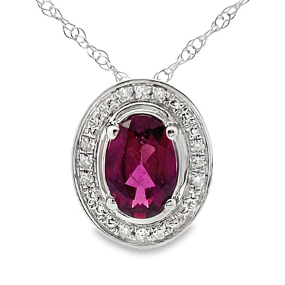 .52ct Garnet Diamond Fashion Pendants 10KT White Gold by Bids.com