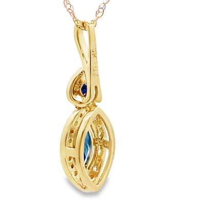 Sapphire Diamond Fashion Pendants 10KT Yellow Gold by Bids.com