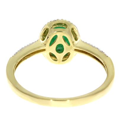 Natural .94ct Emerald Diamond Ring 14KT Yellow Gold by Bids.com