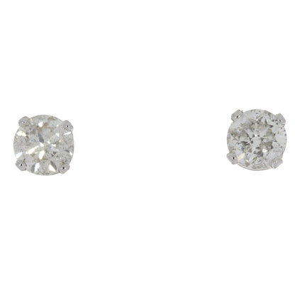 Natural .75ct Diamond Stud Earrings 14KT White Gold by Bids.com