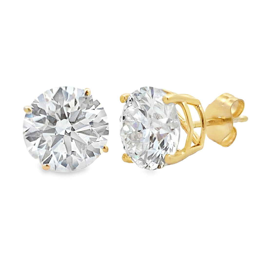 4.00ct Lab Grown Diamond Stud Earrings 14KT Yellow Gold by Bids.com