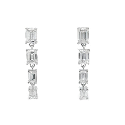Lab Grown Diamond Dangle Earrings 14KT White Gold by Bids.com