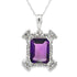 Amethyst Diamond Fashion Pendants 10KT White Gold by Bids.com