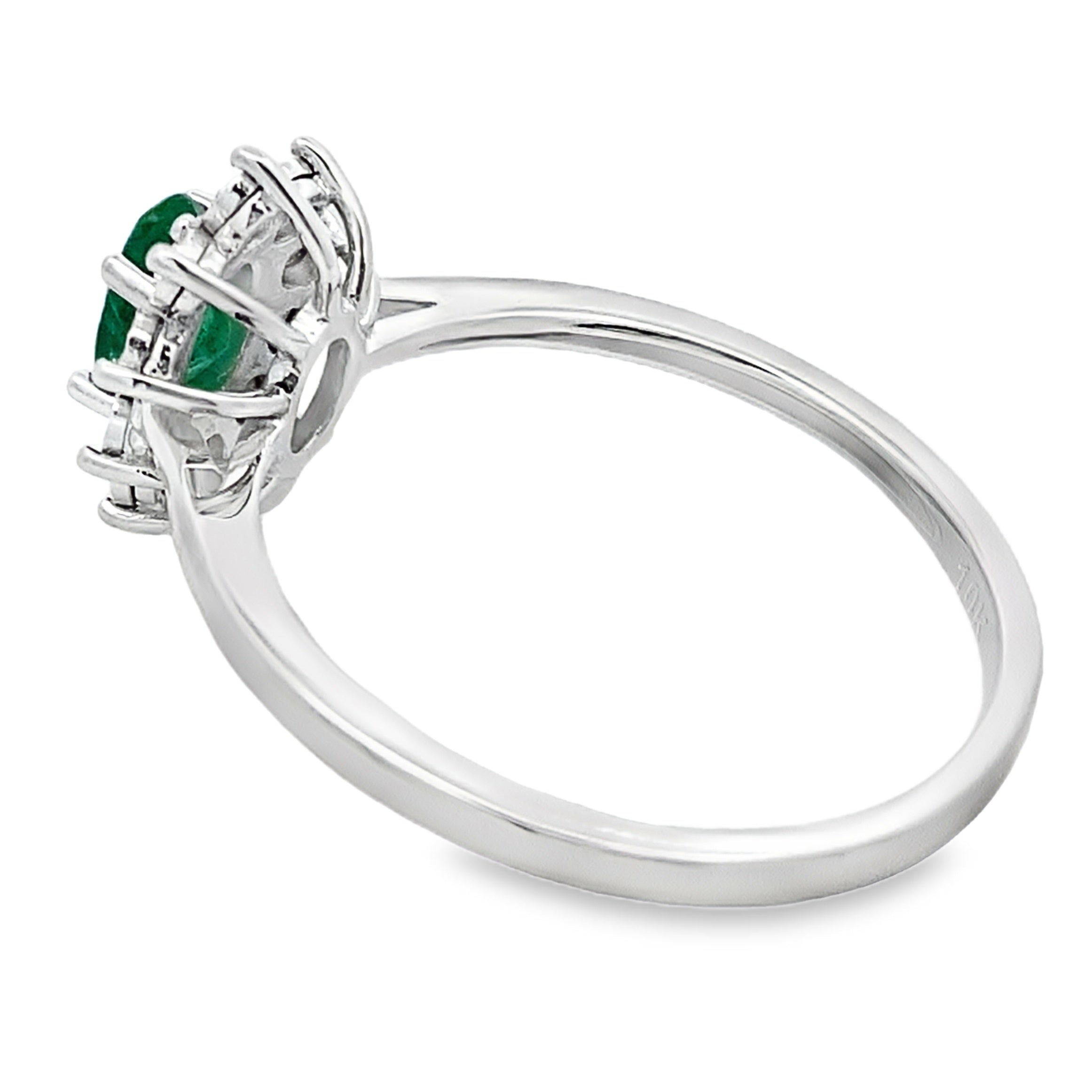 Genuine .43ct Emerald Diamond Ring 10KT White Gold by Bids.com