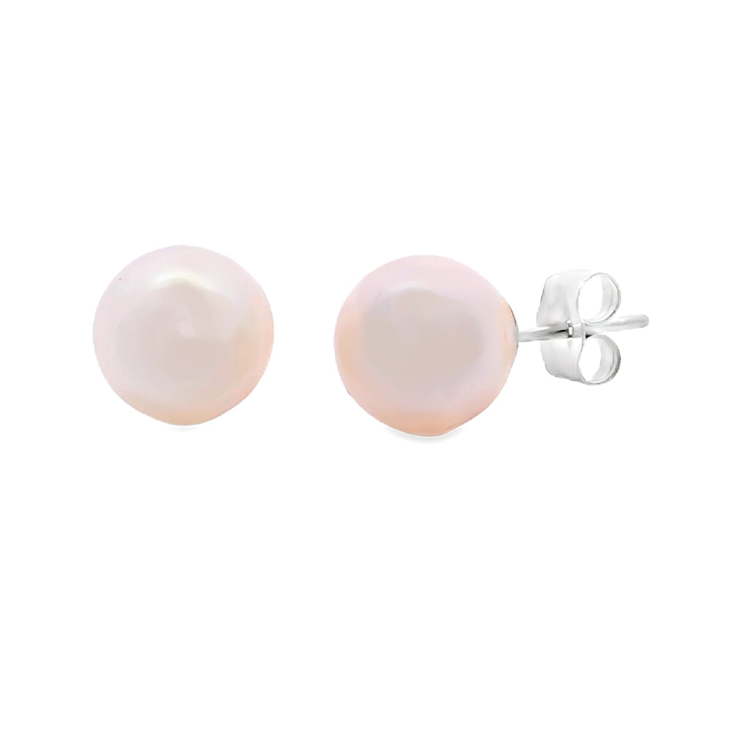 Natural FW Pearl Stud Earrings 14KT White Gold by Bids.com