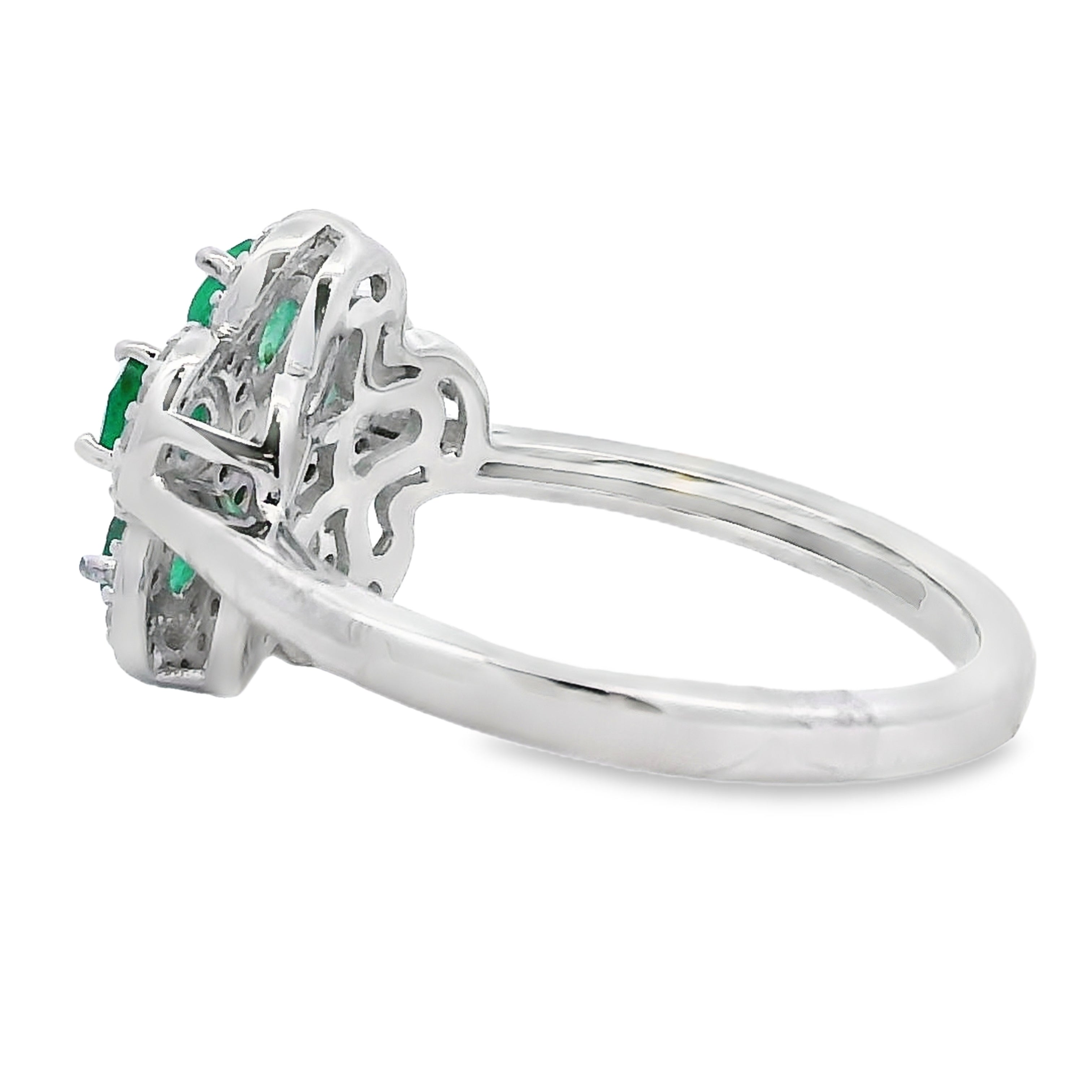 Genuine 1.01ct Emerald Zircon Ring Sterling Silver by Bids.com