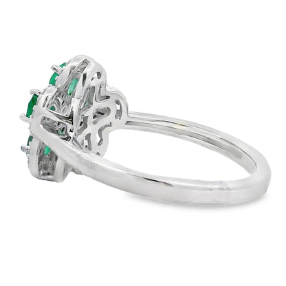 Genuine 1.01ct Emerald Zircon Ring Sterling Silver by Bids.com