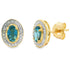 London Blue Topaz Diamond Earrings 10KT Yellow Gold by Bids.com