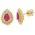 Natural 1.07ct Ruby Diamond Earrings 14KT Yellow Gold by Bids.com