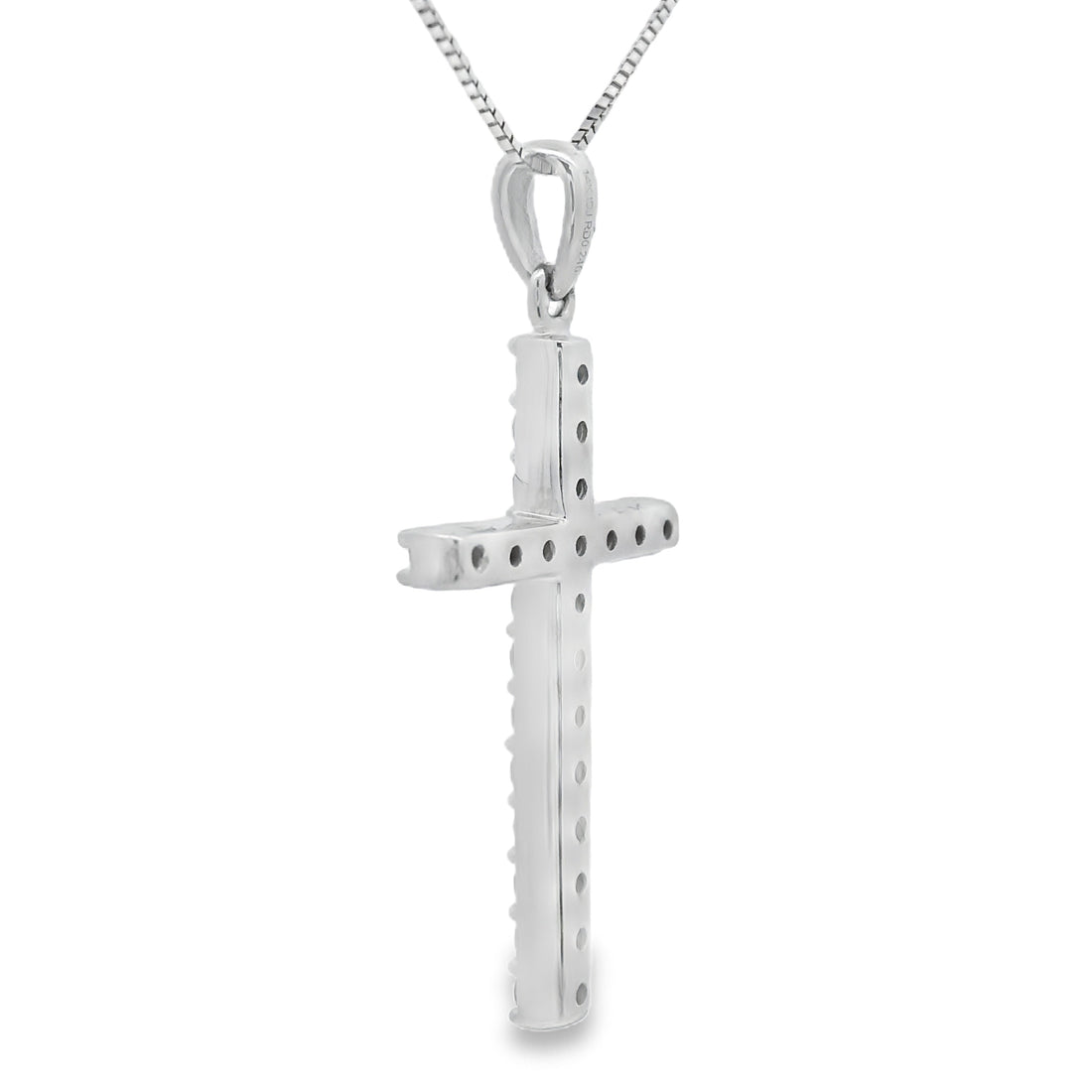 .25ct Diamond Cross Religious Pendant 14KT White Gold by Bids.com