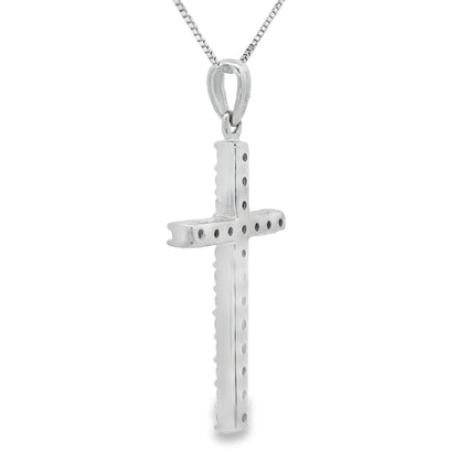 .25ct Diamond Cross Religious Pendant 14KT White Gold by Bids.com