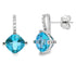 .94ct Blue Topaz Diamond Earrings 10KT White Gold by Bids.com