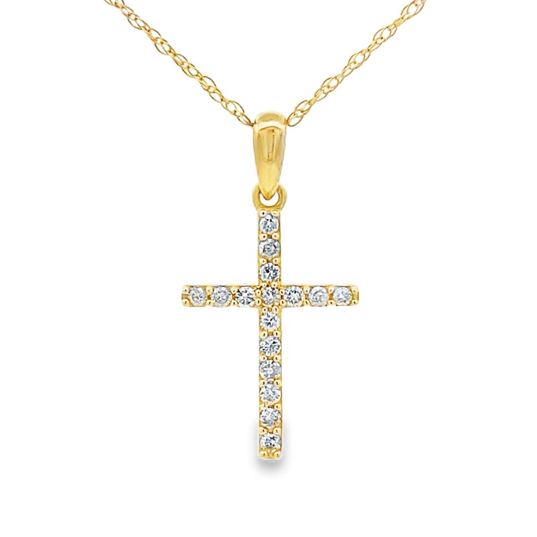 .11ct Diamond Cross Religious Pendant 14KT Yellow Gold by Bids.com