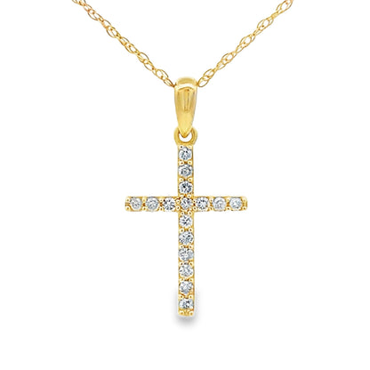 .11ct Diamond Cross Religious Pendant 14KT Yellow Gold by Bids.com
