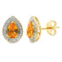 .89ct Citrine Diamond Dangle Earrings 10KT Yellow Gold by Bids.com