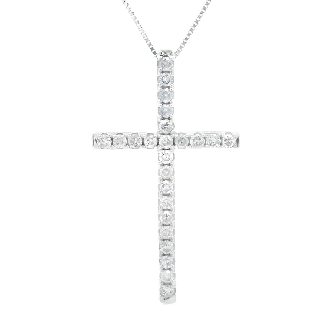 .38ct Diamond Cross Religious Pendant 14KT White Gold by Bids.com
