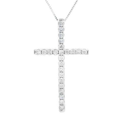 .38ct Diamond Cross Religious Pendant 14KT White Gold by Bids.com