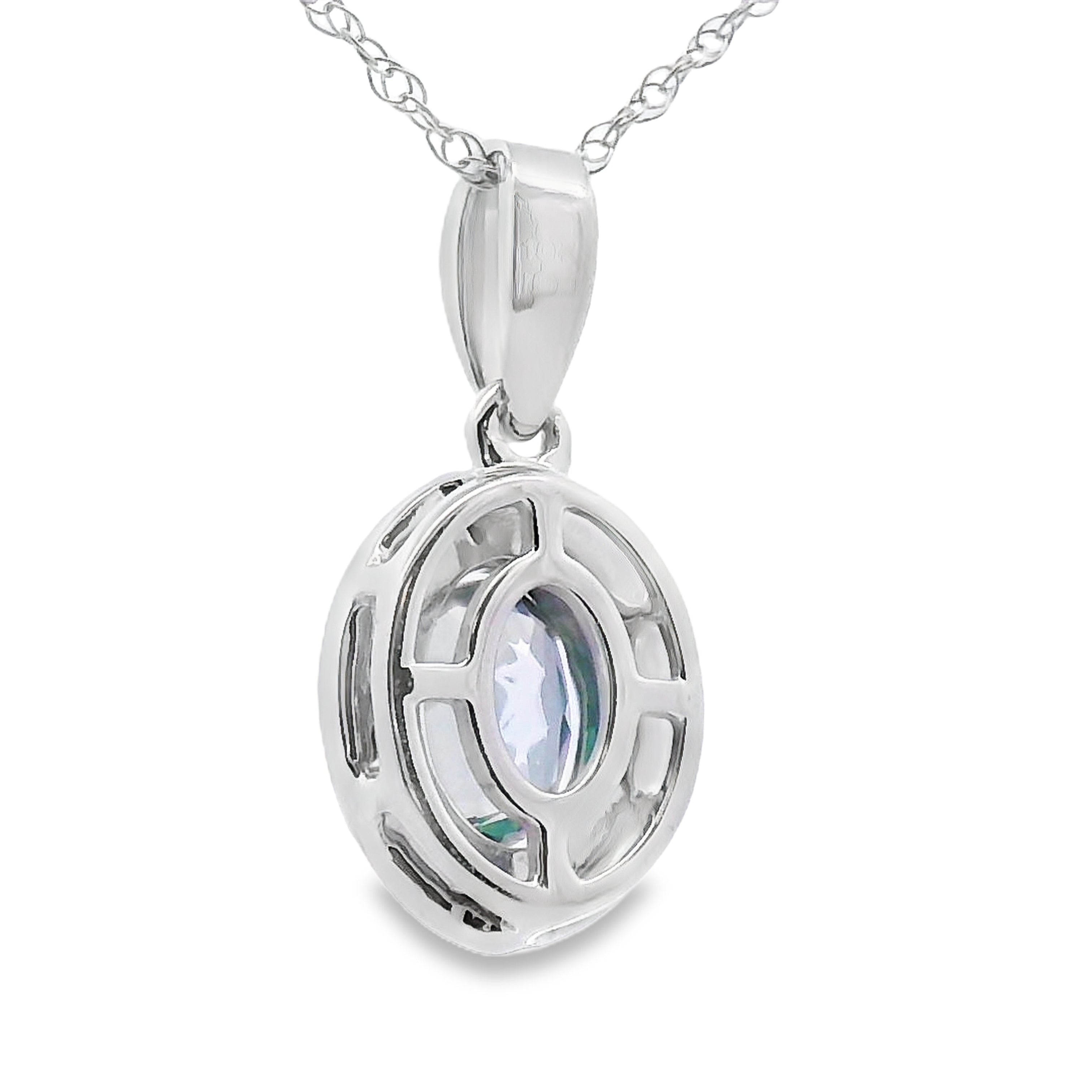 Mystic Fire Topaz Fashion Pendants 10KT White Gold by Bids.com