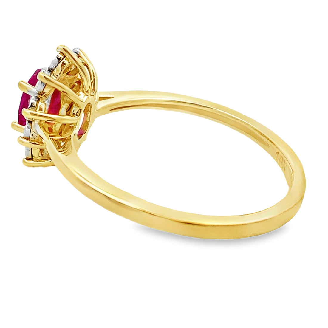 Genuine .63ct Ruby Diamond Ring 10KT Yellow Gold by Bids.com