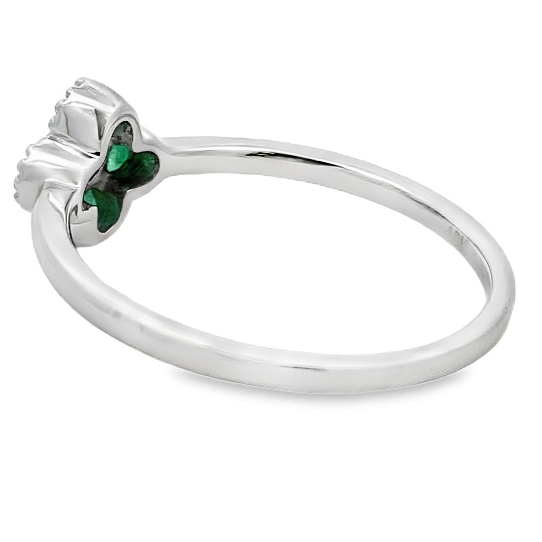 Genuine .15ct Emerald Diamond Ring 10KT White Gold by Bids.com