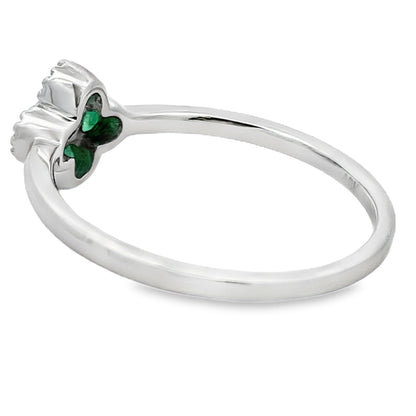 Genuine .15ct Emerald Diamond Ring 10KT White Gold by Bids.com