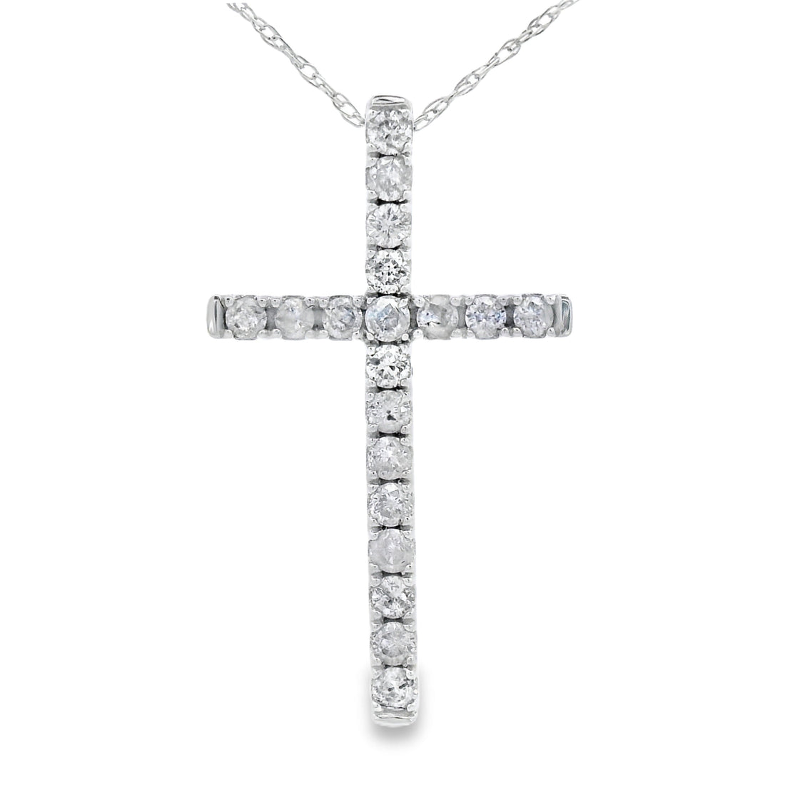 .33ct Diamond Cross Religious Pendant 14KT White Gold by Bids.com