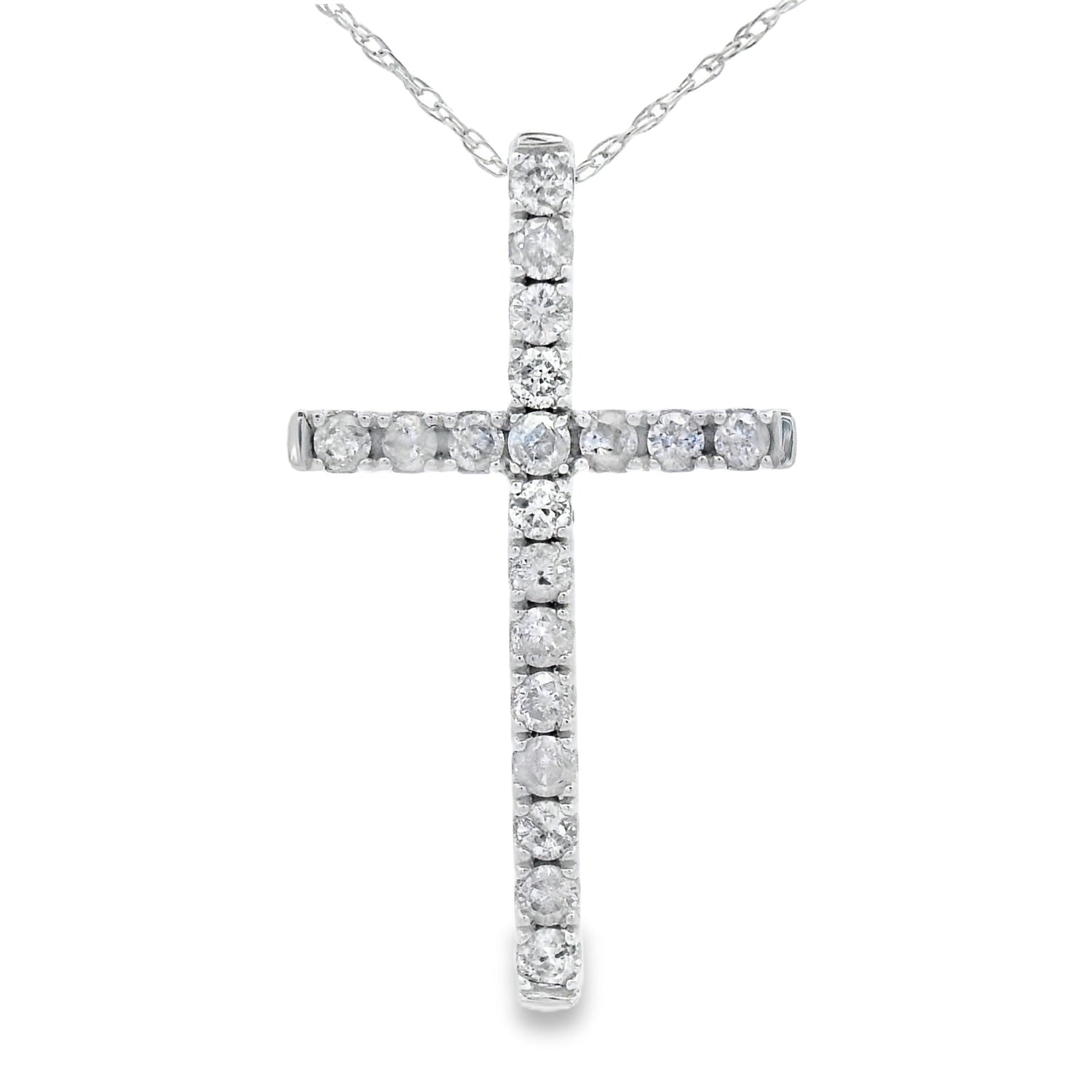 .33ct Diamond Cross Religious Pendant 14KT White Gold by Bids.com