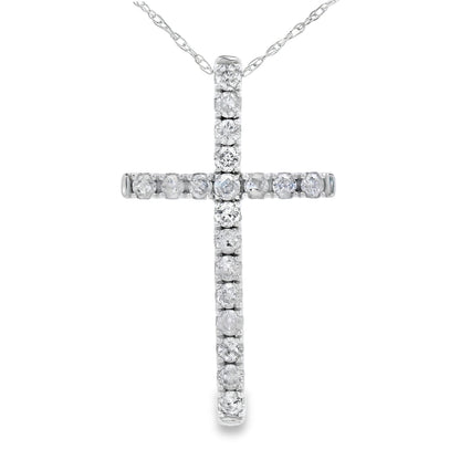 .33ct Diamond Cross Religious Pendant 14KT White Gold by Bids.com