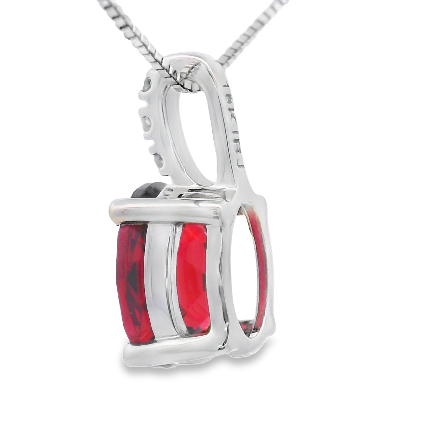 1.34ct Garnet Diamond Fashion Pendants 10KT White Gold by Bids.com