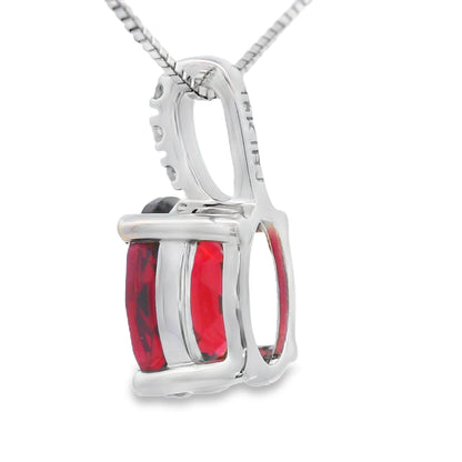 1.34ct Garnet Diamond Fashion Pendants 10KT White Gold by Bids.com