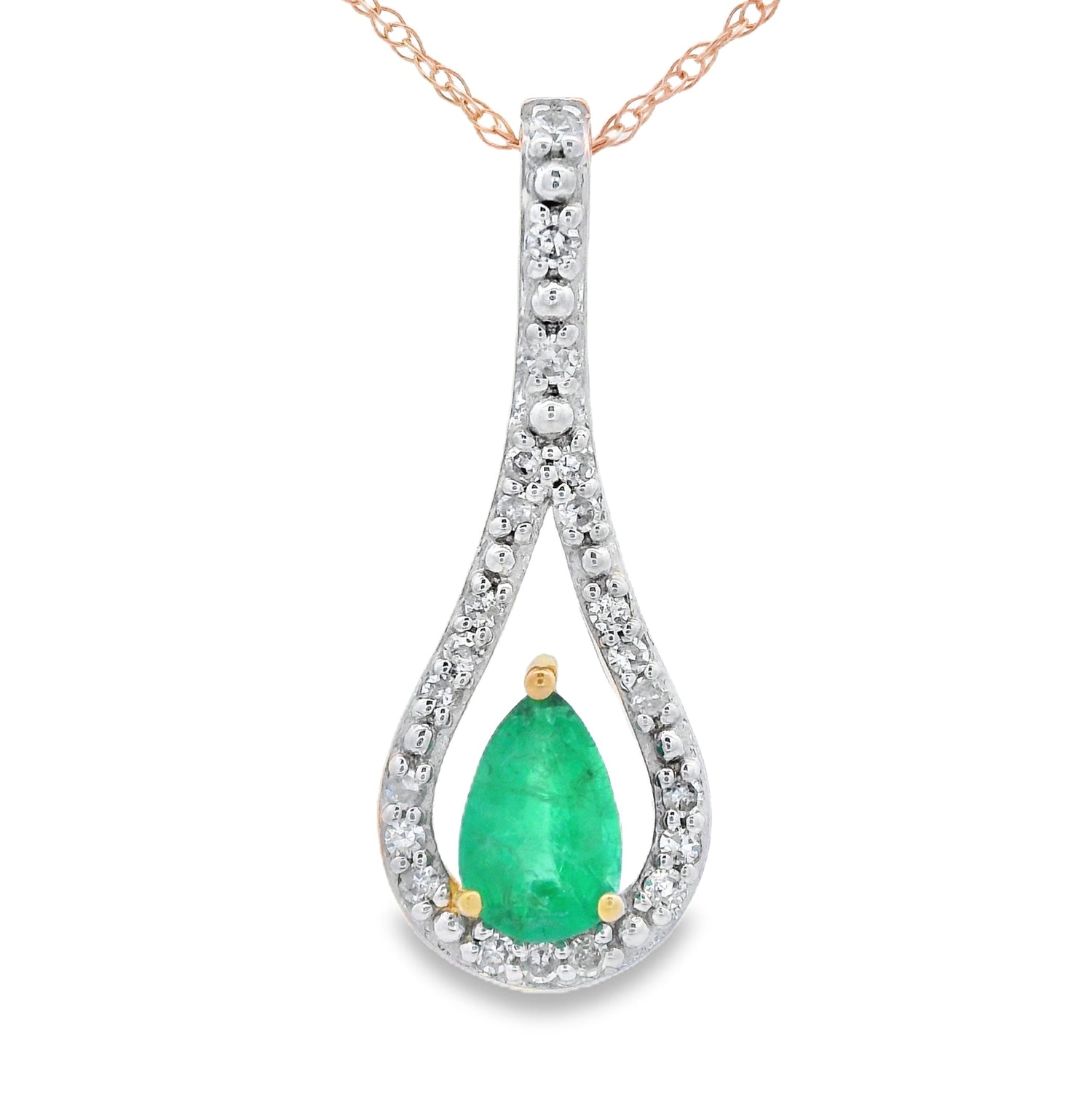 .37ct Emerald Diamond Fashion Pendants 10KT Yellow Gold by Bids.com