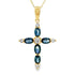 Sapphire Cross Religious Pendant 10KT Yellow Gold by Bids.com