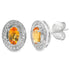 Natural .57ct Citrine Diamond Earrings 10KT White Gold by Bids.com