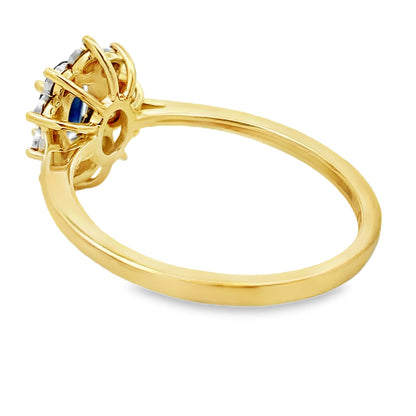 Genuine .63ct Sapphire Diamond Ring 10KT Yellow Gold by Bids.com