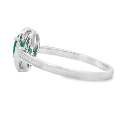 Natural .55ct Chalcedony Diamond Ring 10KT White Gold by Bids.com