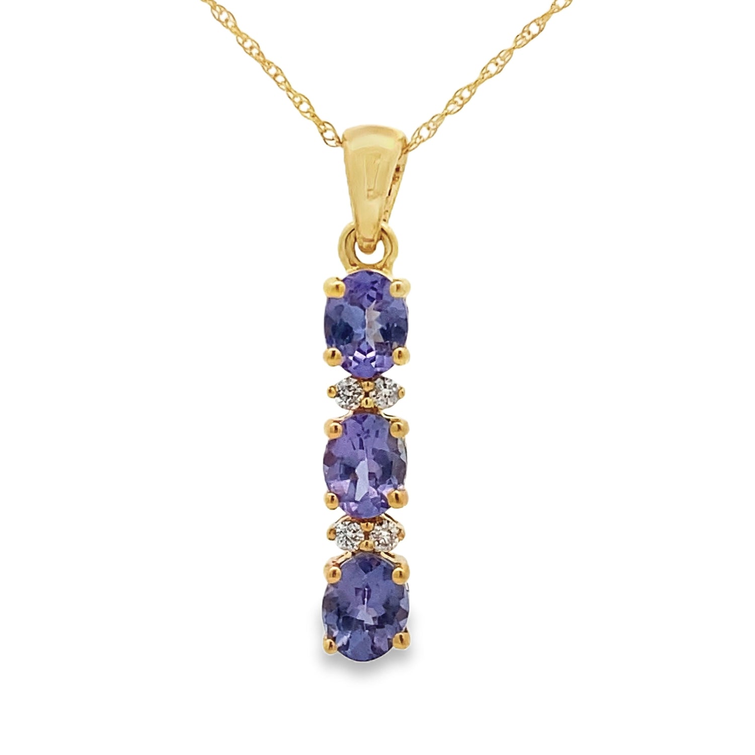 Tanzanite Diamond Fashion Pendants 10KT Yellow Gold by Bids.com
